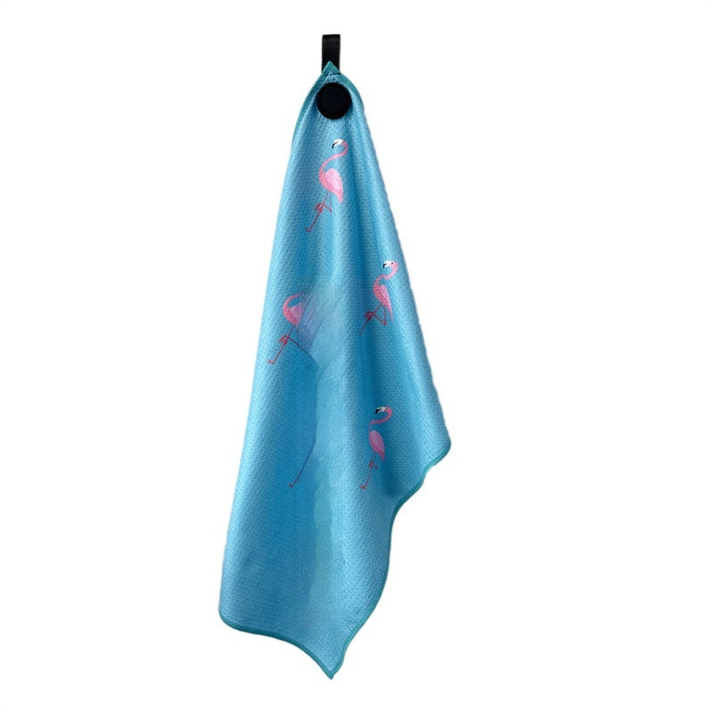 Pink Flamingo Magnetic Waffle Stitch Towel