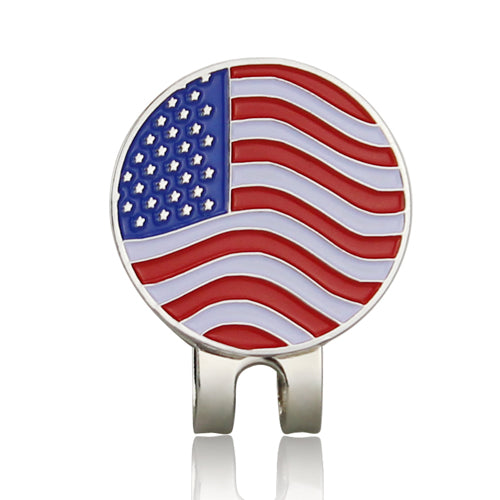 American Flag Ball Marker with Magnetic Clip