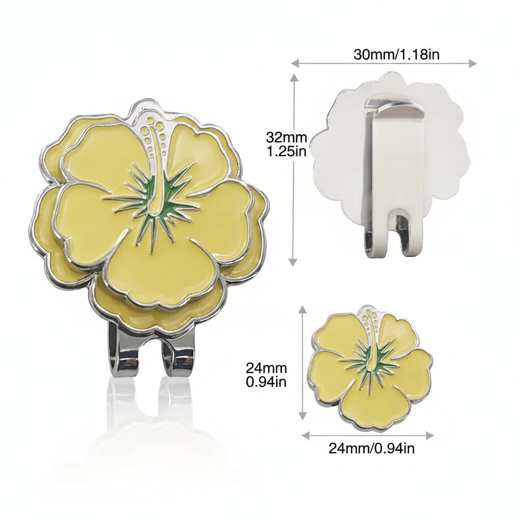 Yellow Morning Glory Ball Mark with Magnetic Clip