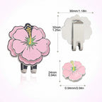 Pink Morning Glory Ball Mark with Magnetic Clip