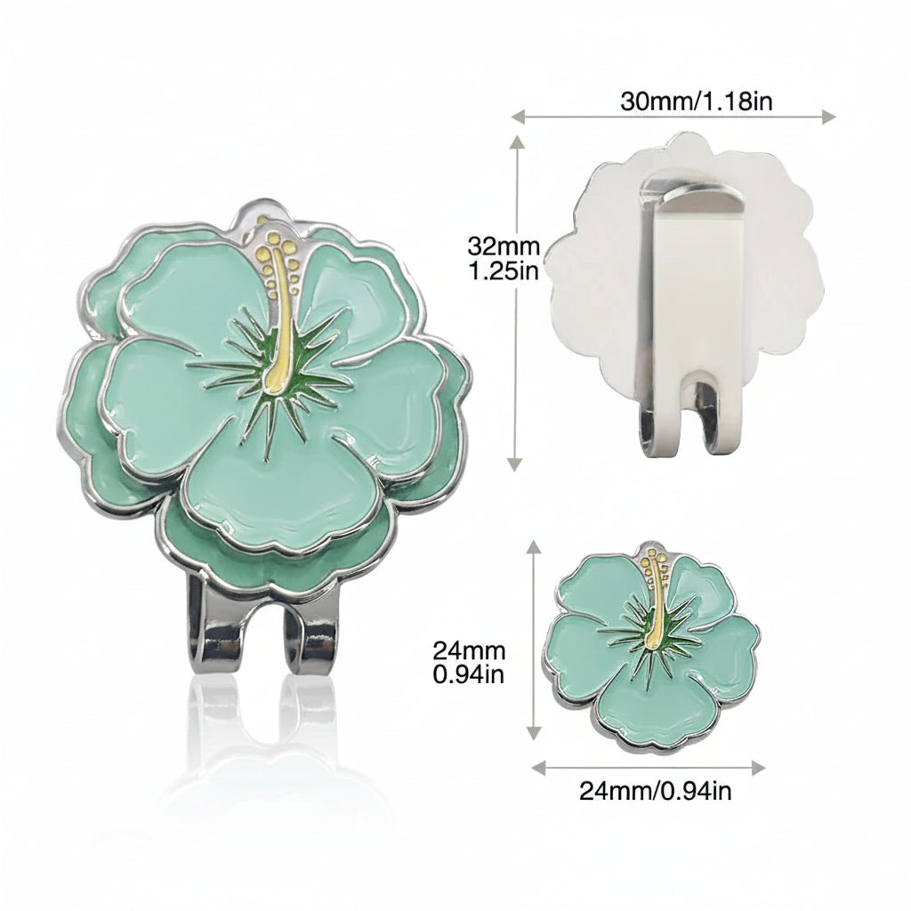 Green Morning Glory Ball Mark with Magnetic Clip