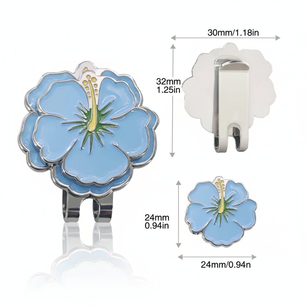 Blue Morning Glory Ball Mark with Magnetic Clip