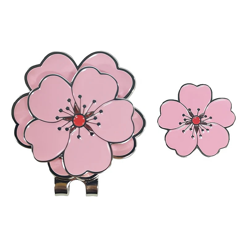 Pink Peach Blossom Ball Mark with Magnetic Clip