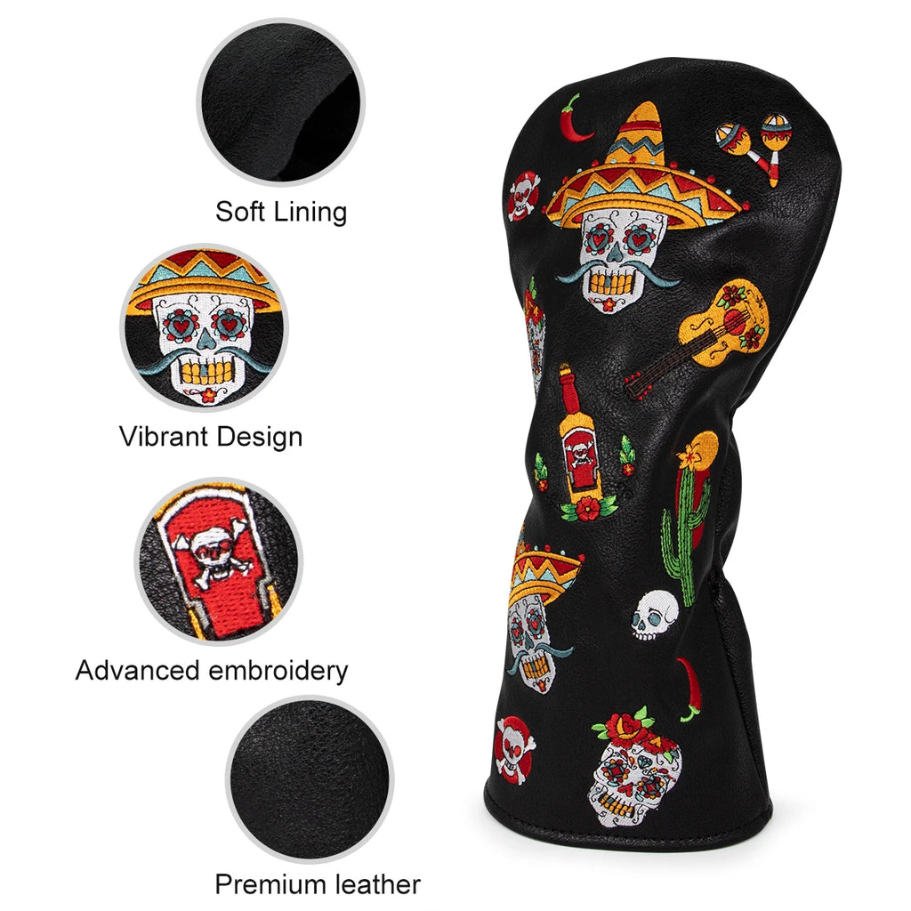 Fiesta Sombrero Skull Head Cover
