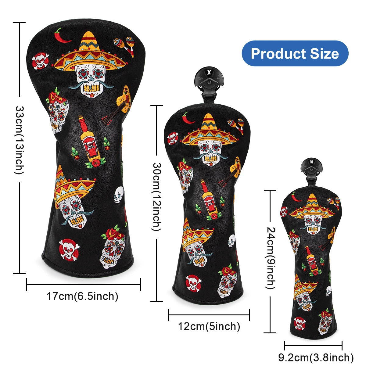 Fiesta Sombrero Skull Head Cover