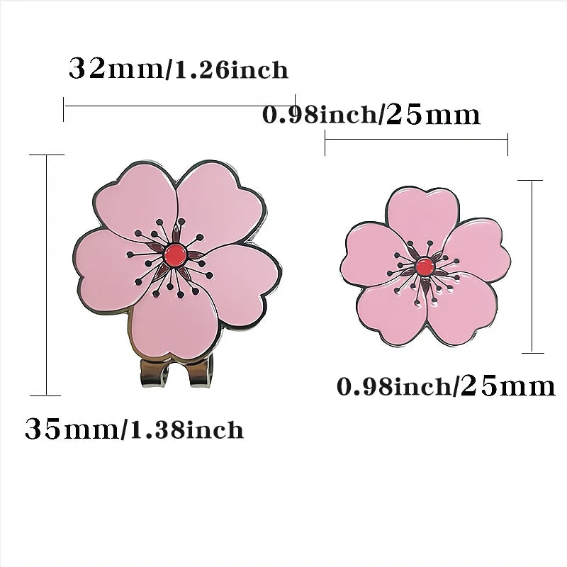 Pink Peach Blossom Ball Mark with Magnetic Clip