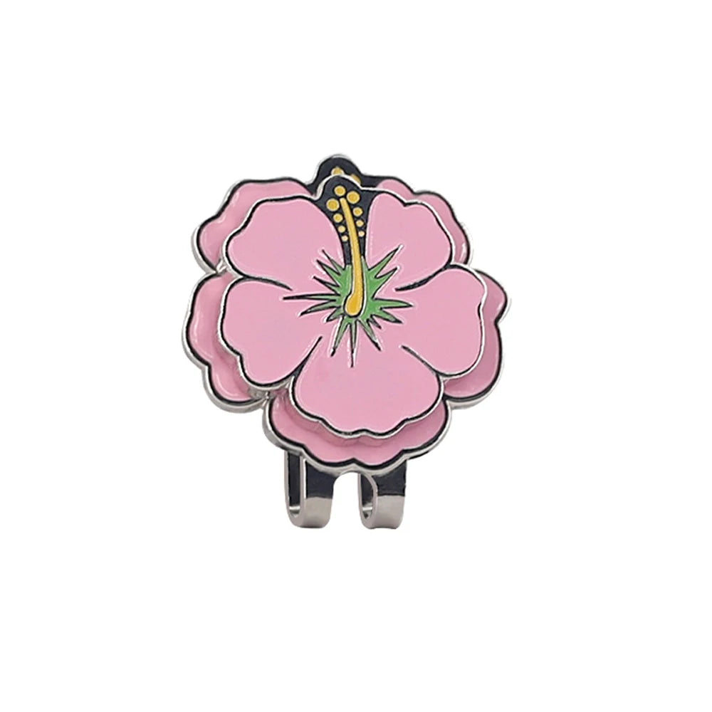 Pink Morning Glory Ball Mark with Magnetic Clip